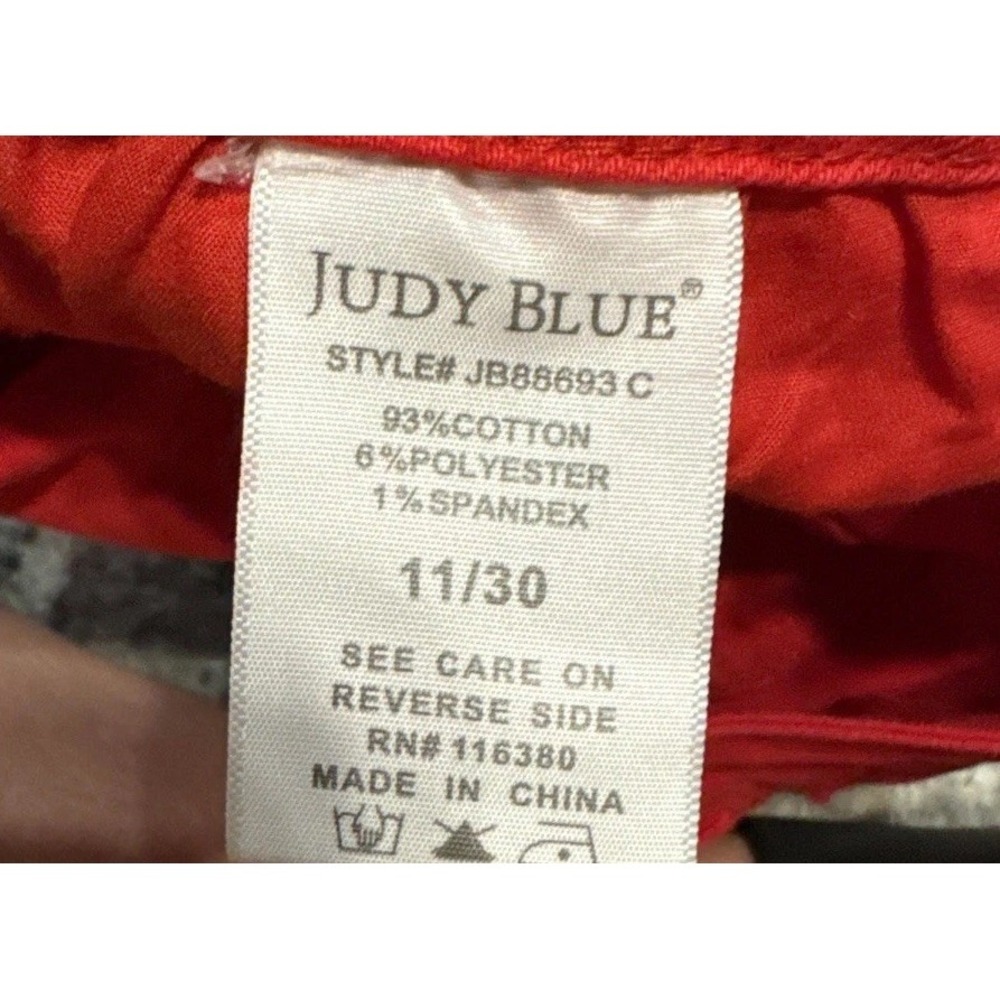 Judy Blue Red Garment Dyed Denim Jeans High Waist Womens Sz 11  / 30 - Picture 4 of 6